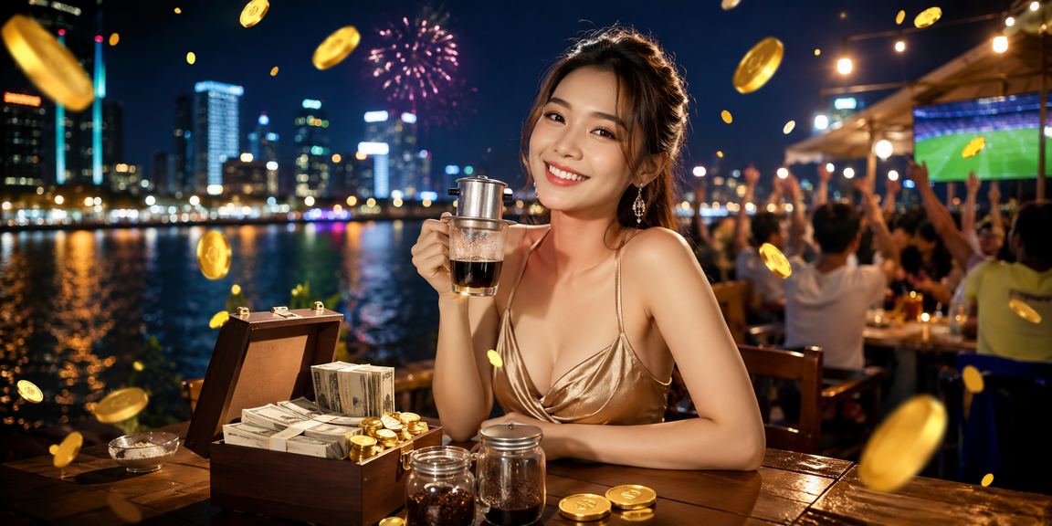Người chơi tại vùng Mekong thư giãn với cà phê và theo dõi kết quả khuyến mãi casino 829