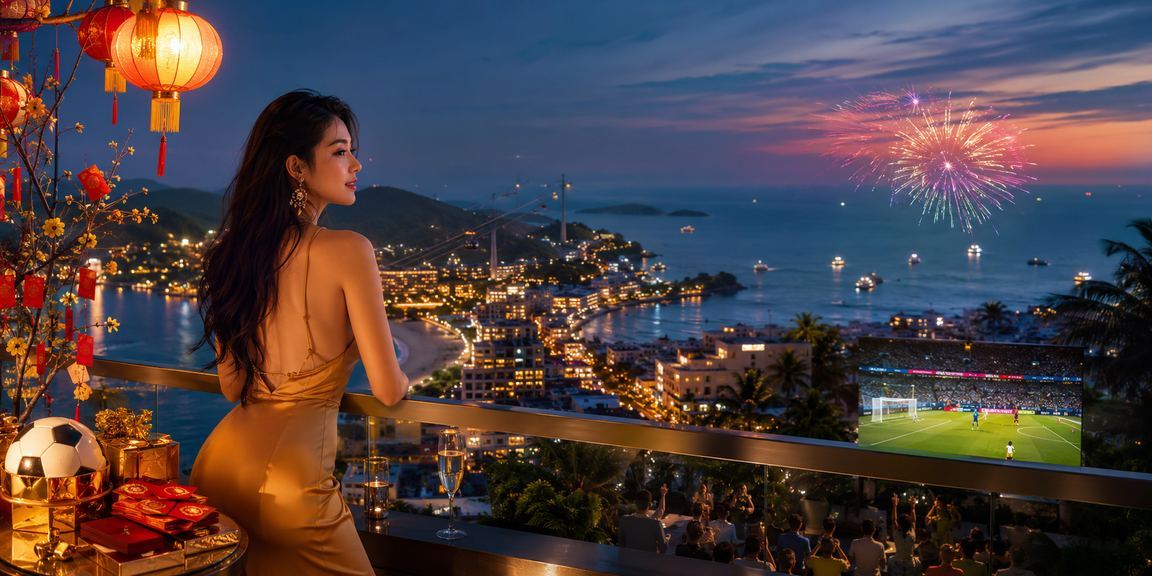 Phú Quốc về đêm với đèn lồng rực rỡ – người dùng theo dõi kèo bóng đá và đặt cược qua điện thoại